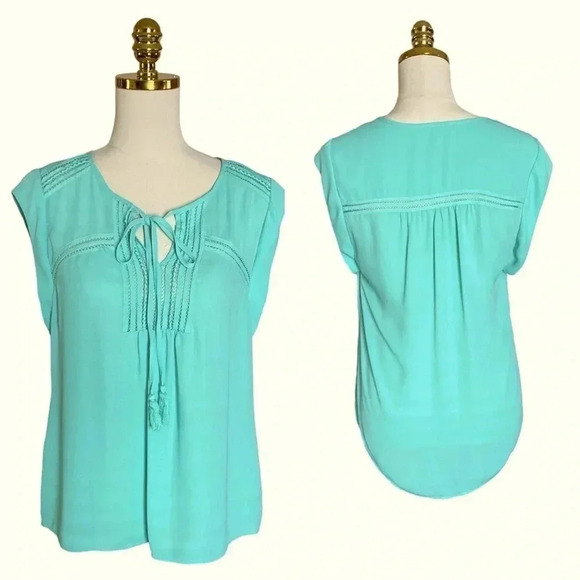 DANIEL RAINN | Women’s Tie-Up Neck Semi Sheer A-Line Sleeveless Top Size S - Picture 5 of 8